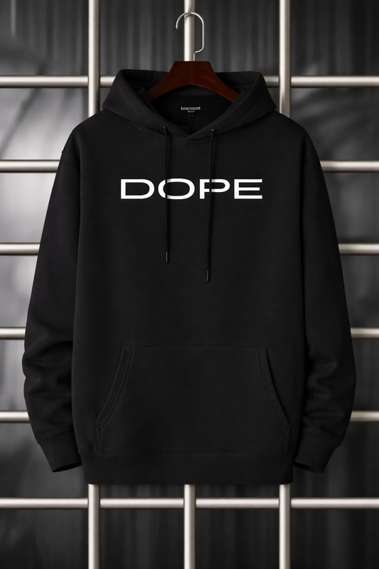 Men Black Dope Printed Hoodie In High Quality Fabric