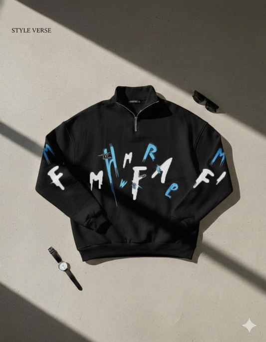 Letter printed Mockneck Sweatshirt