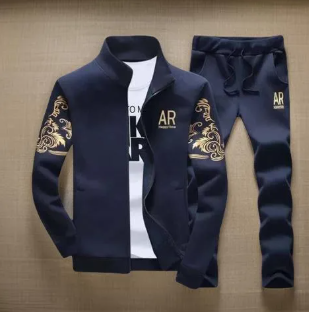 Mens Fleece Winter Tracksuit For Mens 2pcs