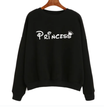 Princess Round Neck Printed Sweatshirt for Girls
