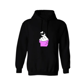 Hand Heart Printed Hoodie for girls new and stylish design Winter Wear