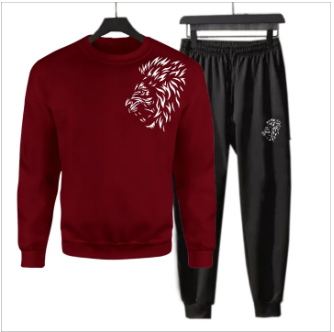 SIDE FACE LION Printed Tracksuit For Men and Boys