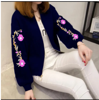 Floral Embroidered Winter Jacket for Women