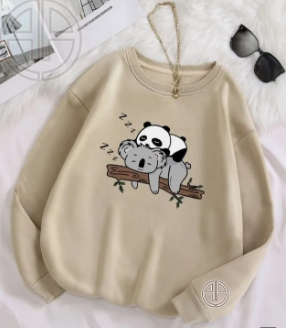 Full Sleeves Sweat Shirts for Girls Printed Round Neck