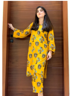 2 piece designs for ladies Winter linen suit