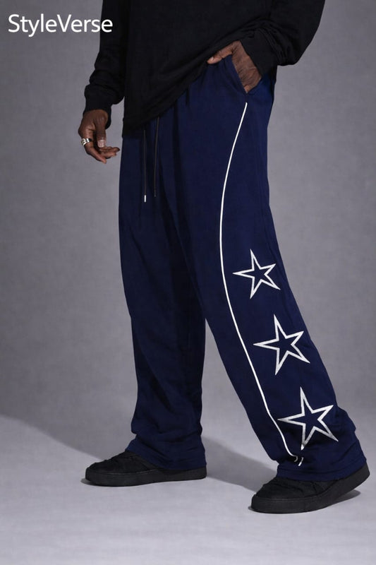 StyleVerse Side Star Printed WideLeg Trouser