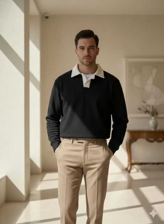 Classic Collar Sweatshirt for Men