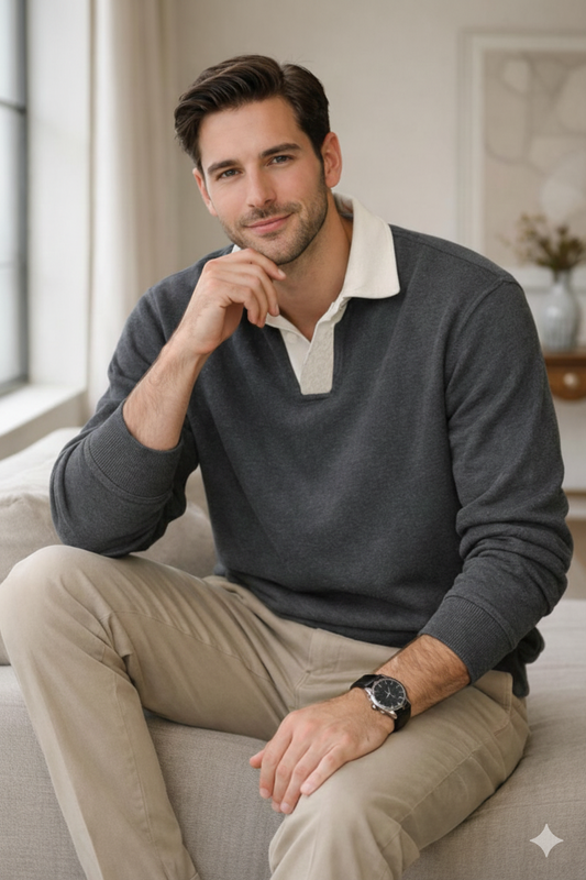 Classic Collar Sweatshirt for Men