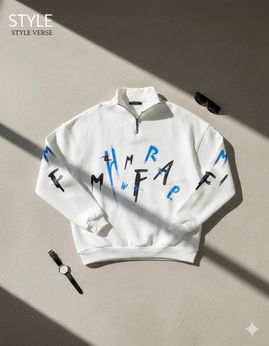 Letter printed Mockneck Sweatshirt