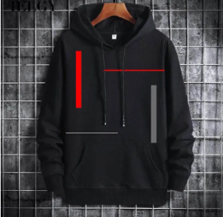 Hoodie For Men & Boys New Vertical Stripes Printed Kangaroo Hoodie