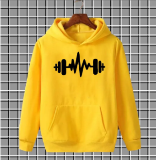 Brown dumbell pullover warm fleece kangroo hoodie for men and boys