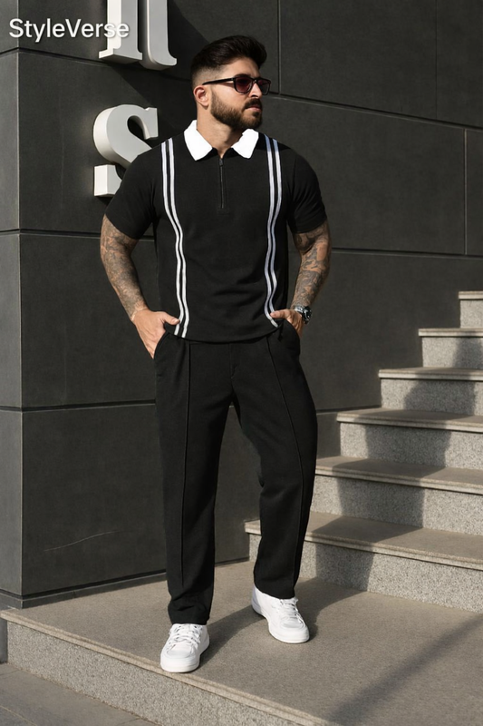 StyleVerse Zip stripe style track suit